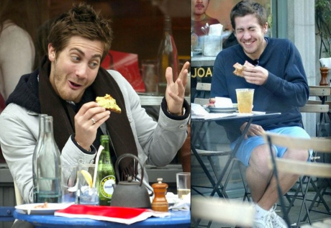 Jake Gyllenhaal eating